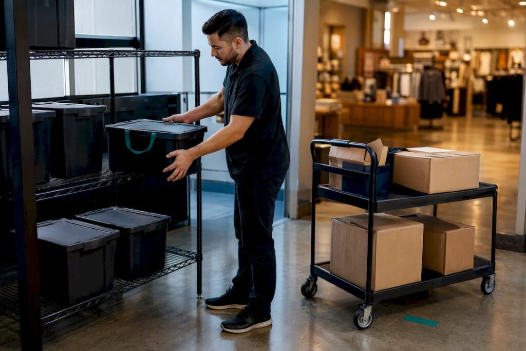 Retail backroom handling omnichannel orders