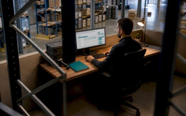 Operator reviewing warehouse integration activity