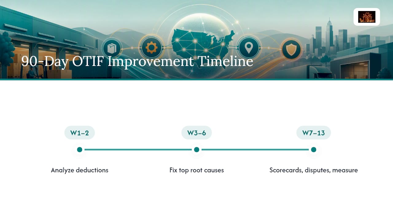 Ninety-day OTIF improvement timeline