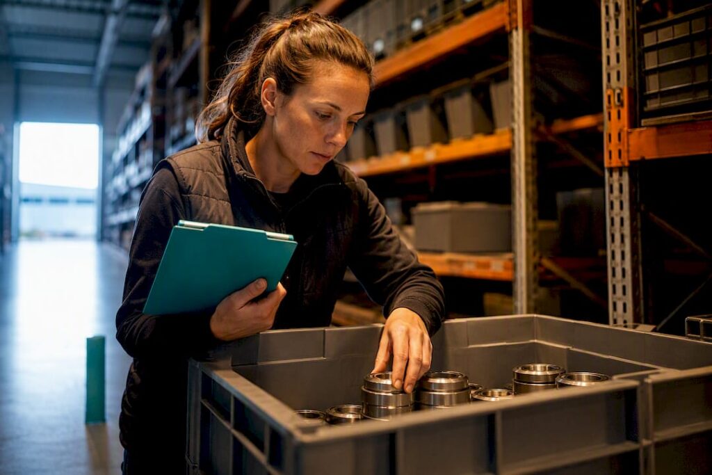 Operator performing blind warehouse cycle count