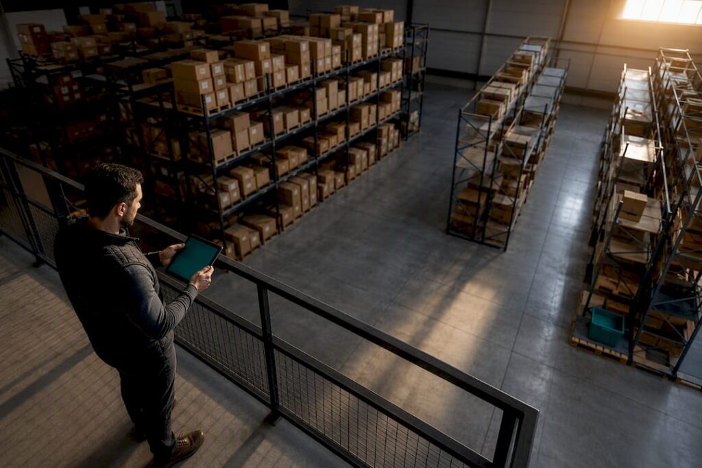 Warehouse inventory zones with reduced stock density
