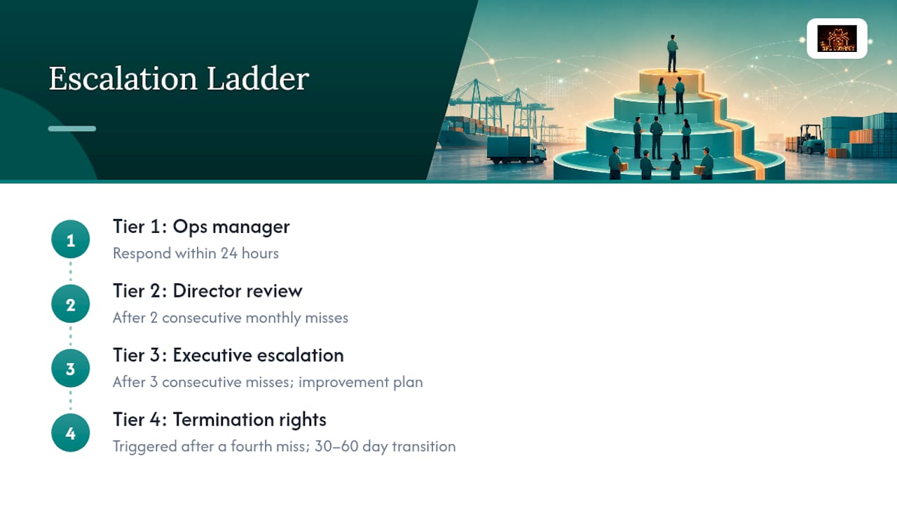 Four-tier SLA escalation ladder