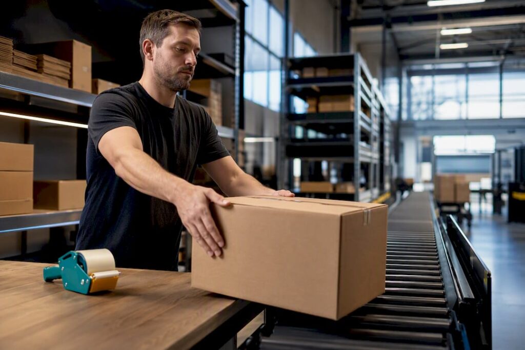 Carton moving through fulfillment operations