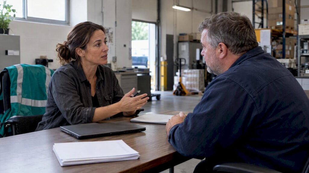 Logistics leaders reviewing emissions pilot investment