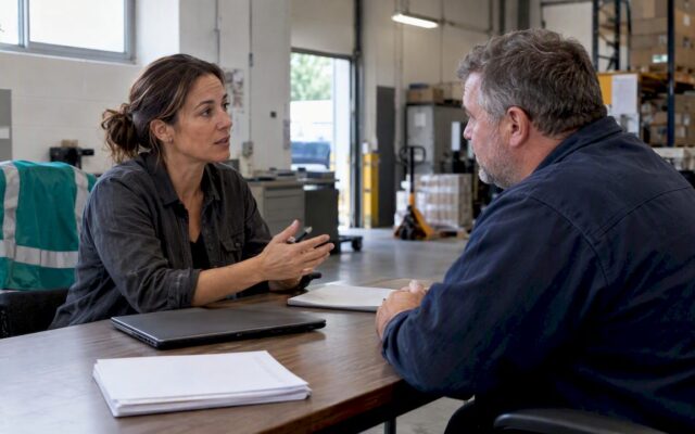 Logistics leaders reviewing emissions pilot investment